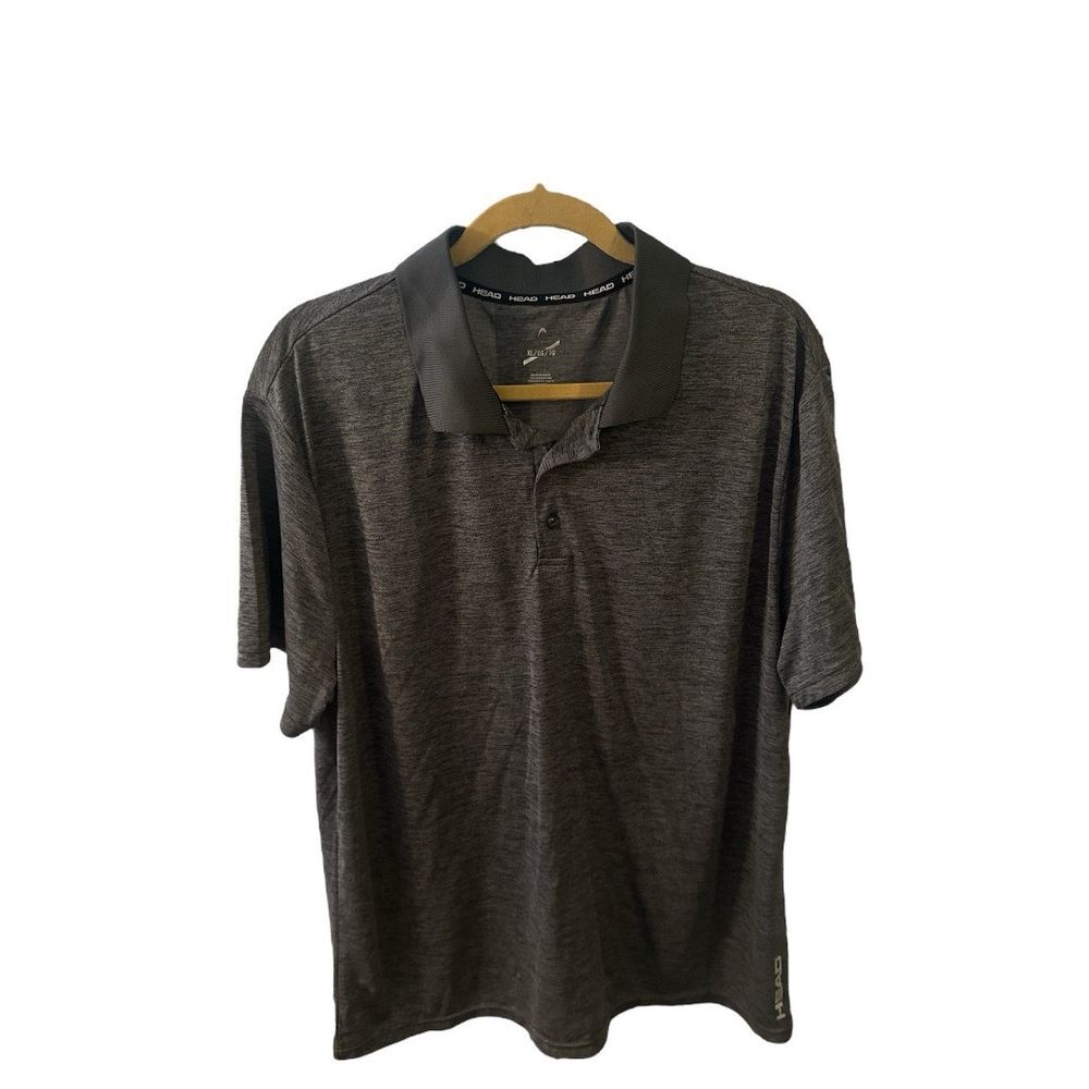 HEAD‎ Heathered Polo Shirt Moisture Wicking Athletic Golf Gray XL
